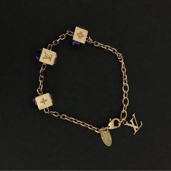 Authentic Louis Vuitton Gamble Bracelet blue/champagne colored - Picture 8 of 11